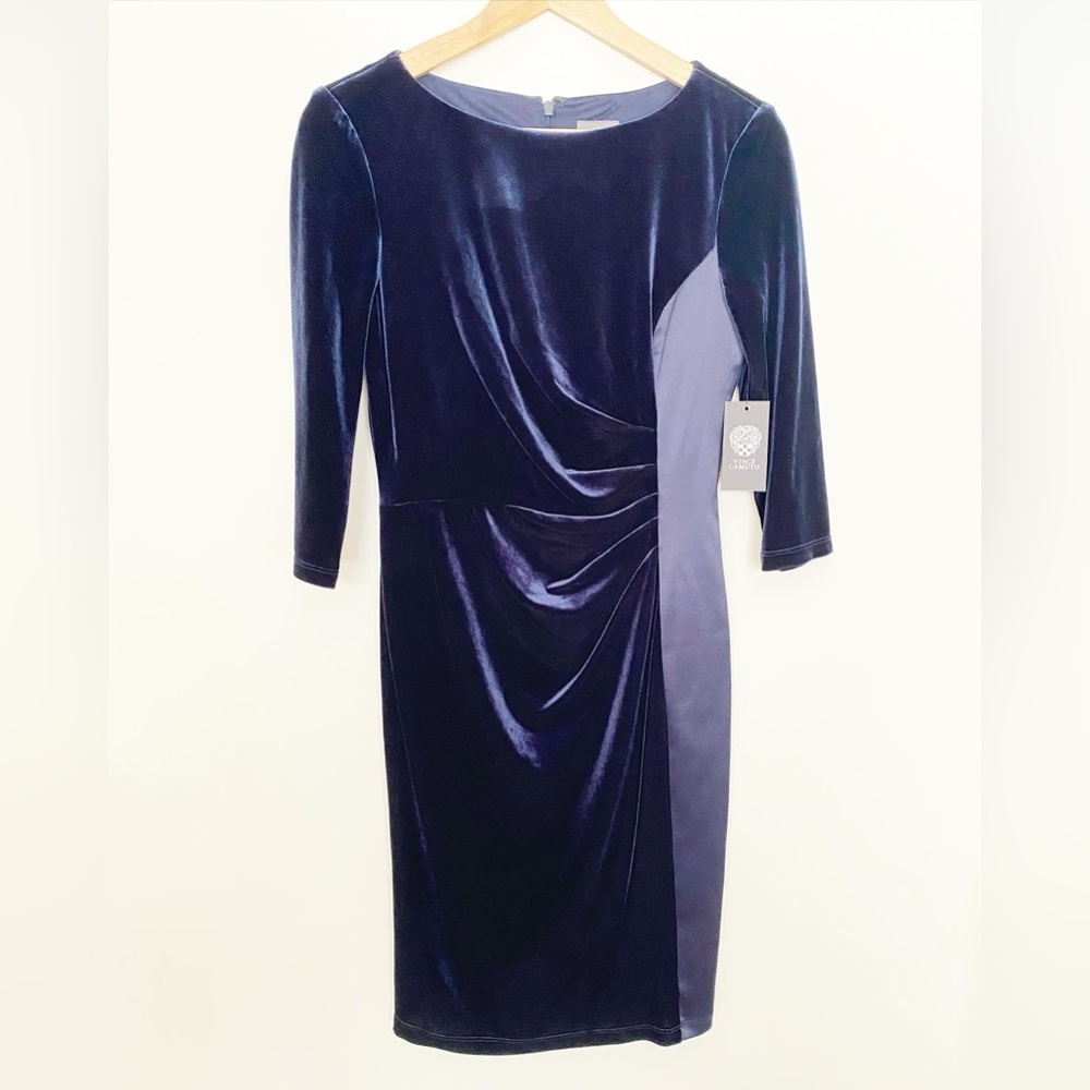 NWT Vince Camuto Blue Velvet Dress